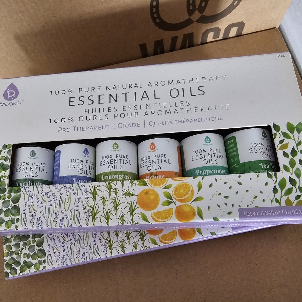 Pursonic, 100% Pure Natural Essential Oil Set, 6-Pack Aromatherapy